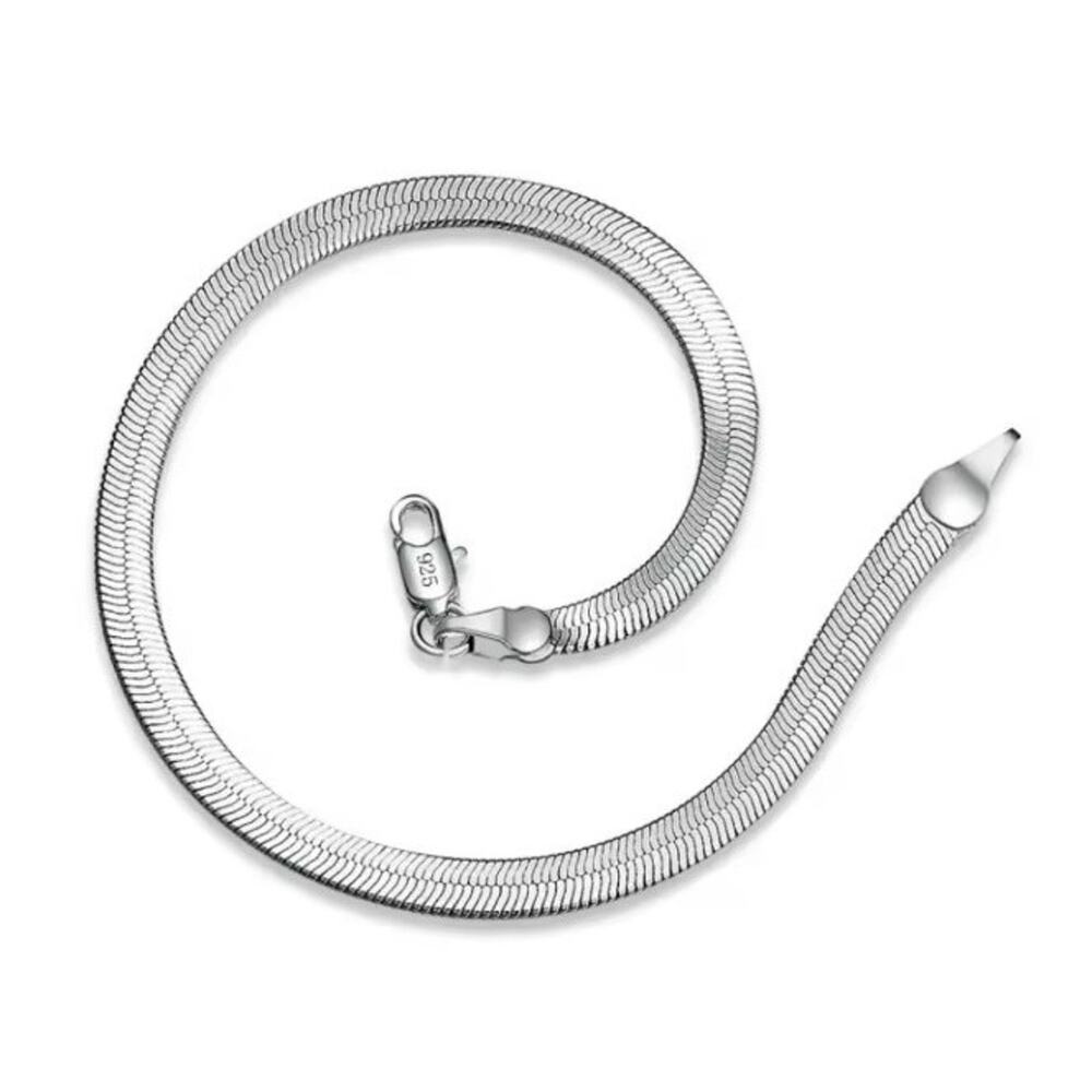 925 Sterling Silver Herringbone Snake Bracelet Christmas Birthday Gift - NEW!